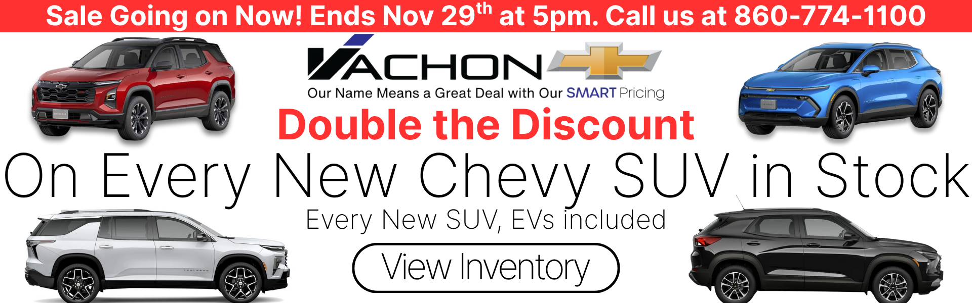 Double the Discount on Every New Chevy SUV in Stock